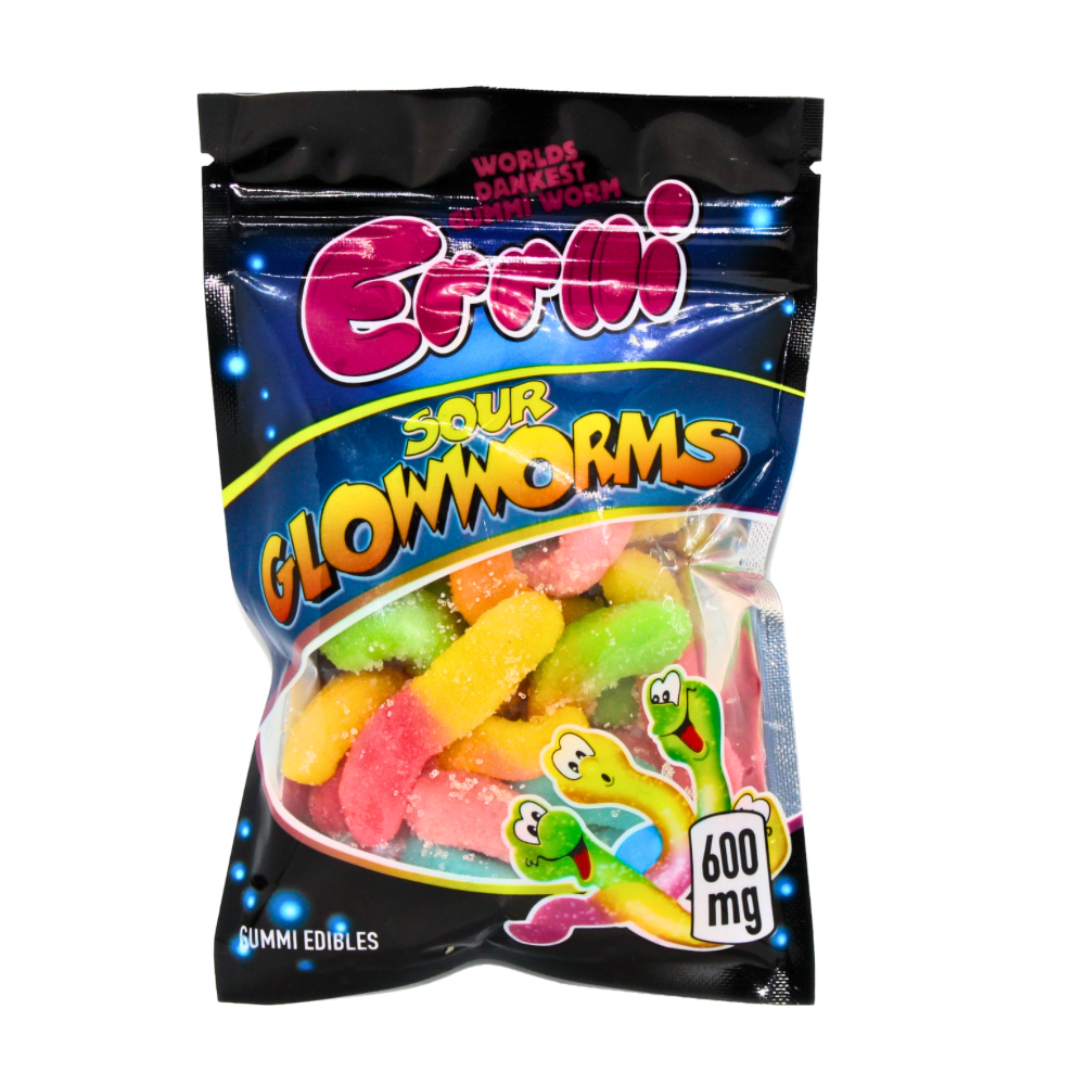 Errlli Sour Glow Worms - 600mg