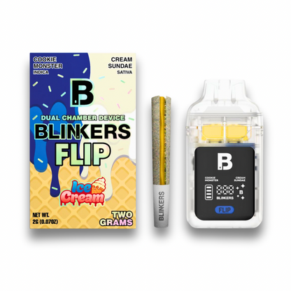 Blinkers Flip Ice Cream Dual Chamber Disposable 2G + Pre-Roll Combo