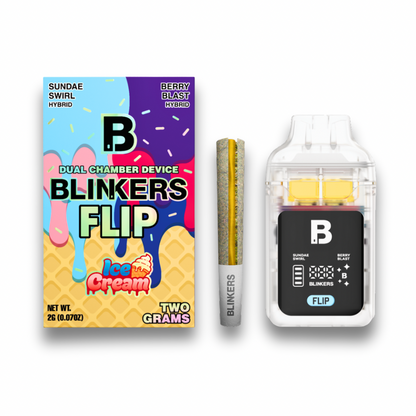 Blinkers Flip Ice Cream Dual Chamber Disposable 2G + Pre-Roll Combo