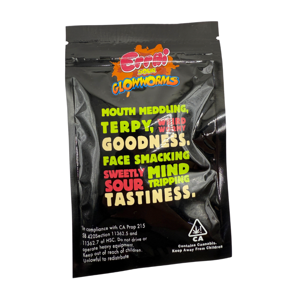 Errlli Sour Glow Worms - 600mg