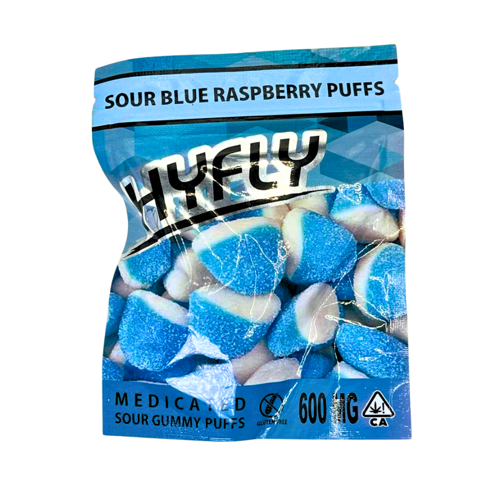 Hyfly Sour Blue Raspberry Puffs - 600mg